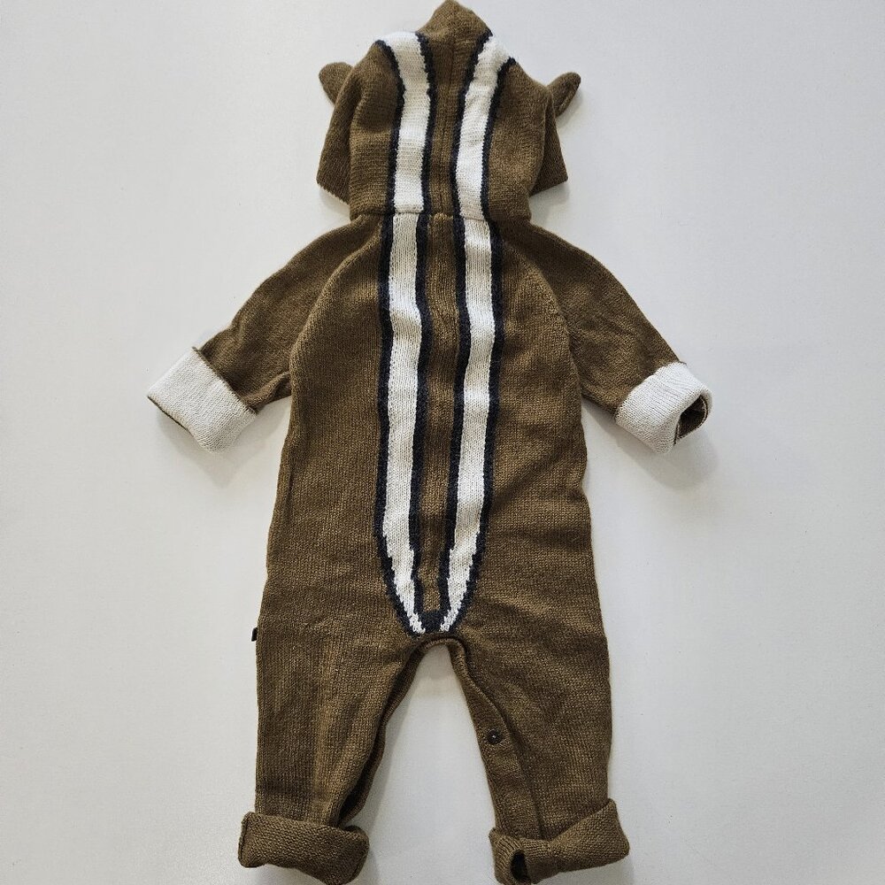 OEUF Chipmunk Hooded Alpaca Knit Sweater Romper Onesie Squirrel Costume - 18M - Picture 10 of 11